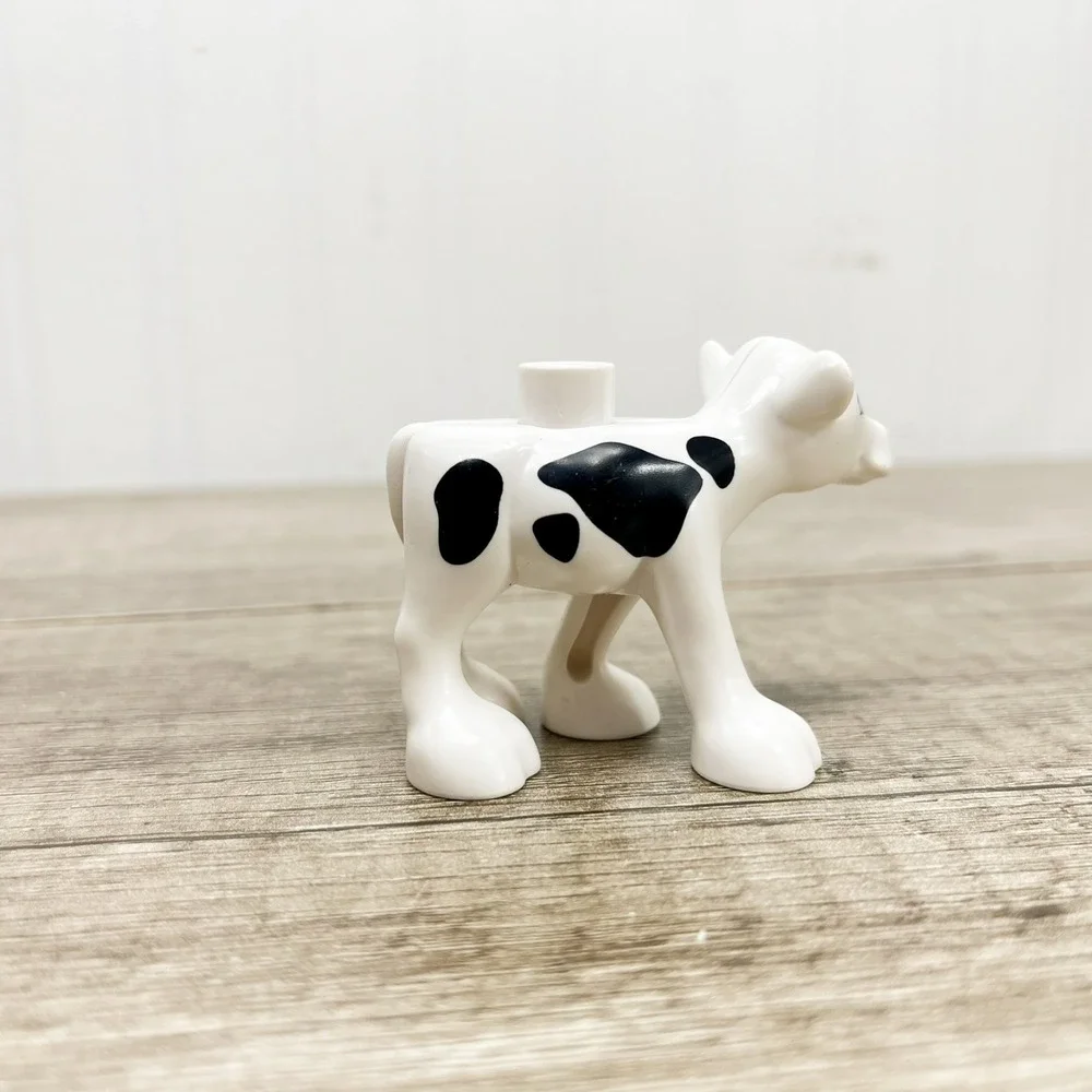 Lego Duplo Black Spotted Calf Baby Cow Animal Zoo Replacement Farm House - Picture 3 of 5